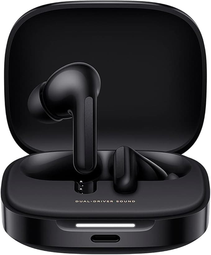 Xiaomi Redmi Buds 6 Wireless In-Ear Earbuds – Dual Drivers, 49dB ANC, 52H Battery, IP54, Night Black