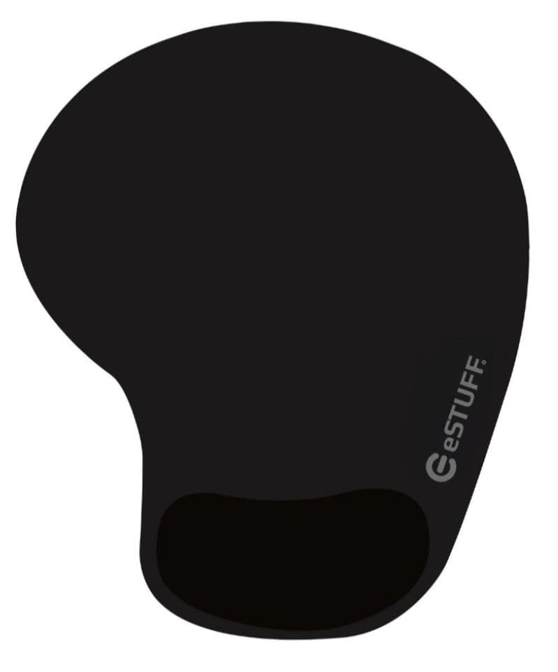 eSTUFF Ergonomic Mouse Pad with Silicone Gel Wrist Rest 190 x 230 mm - Black (GLB215002)