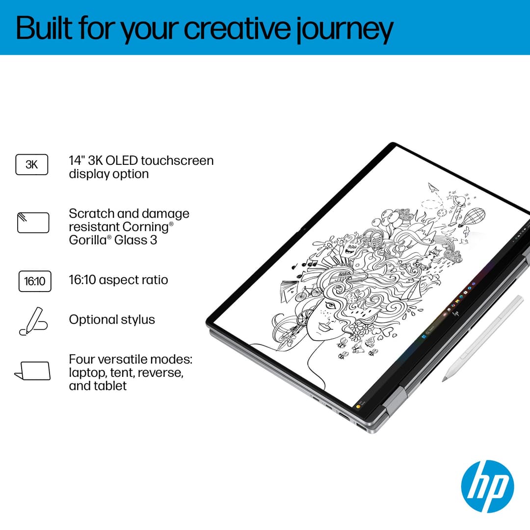 HP OmniBook X FlipNGAI 14-fm0005na Intel® Core Ultra 5 226V 16GB RAM 512GB SSD 14" Touchscreen 2K Windows 11 Home 2-in-1 Copilot+ Laptop - Image 2
