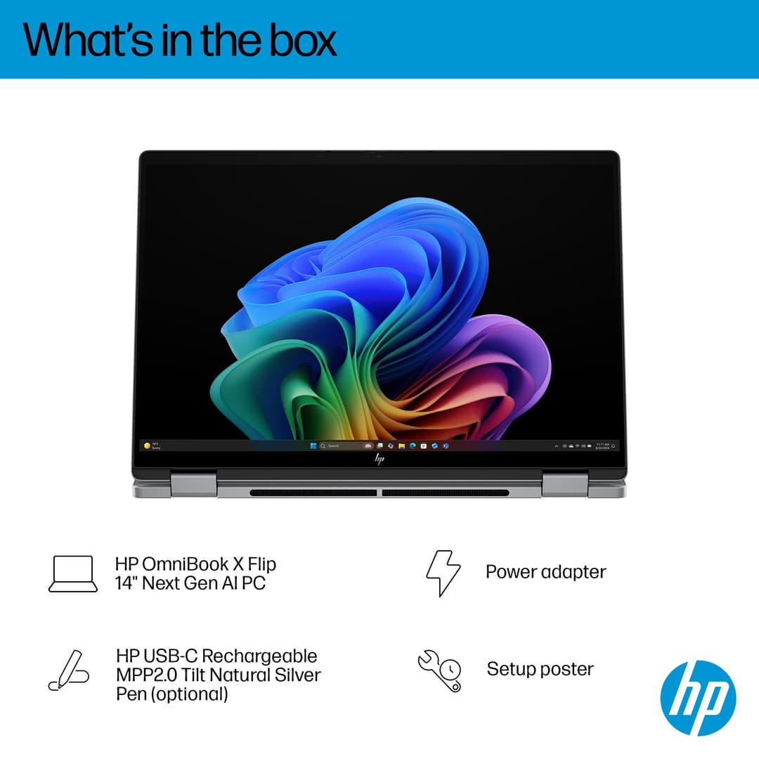 HP OmniBook X FlipNGAI 14-fm0005na Intel® Core Ultra 5 226V 16GB RAM 512GB SSD 14" Touchscreen 2K Windows 11 Home 2-in-1 Copilot+ Laptop - Image 3