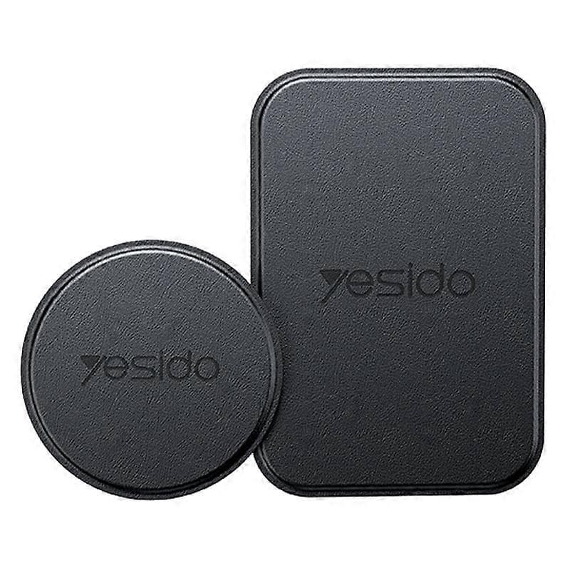 Yesido C207 2-in-1 Magnetic Metal Plate Set (Round + Rectangular) Leather Anti-Scratch 1.5mm Manganese Steel - Black