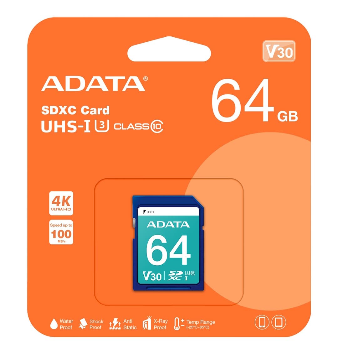 ADATA Premier Pro SDXC UHS-I U3 V30 Class 10 Memory Card 64GB - Image 2
