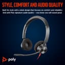 Poly Blackwire 3320-M Stereo USB-C Headset + USB-C/A Adapter, Microsoft Teams Certified - Black (8X220AA) thumbnail 7