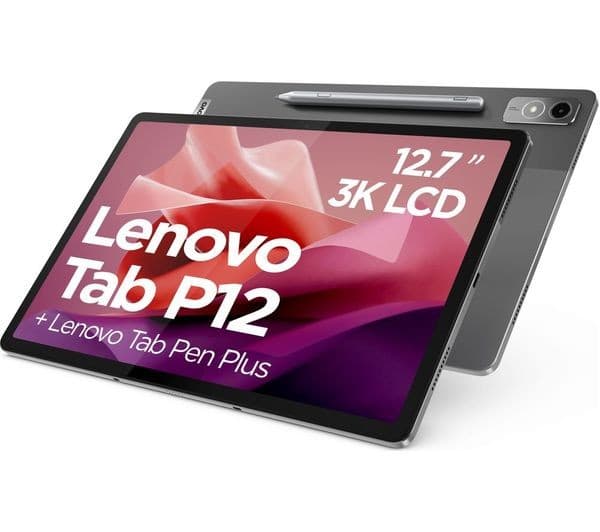 Lenovo Tab P12 12.7 Inch 8GB RAM 128GB WiFi Tablet with Sleeve - Storm Grey - Image 1