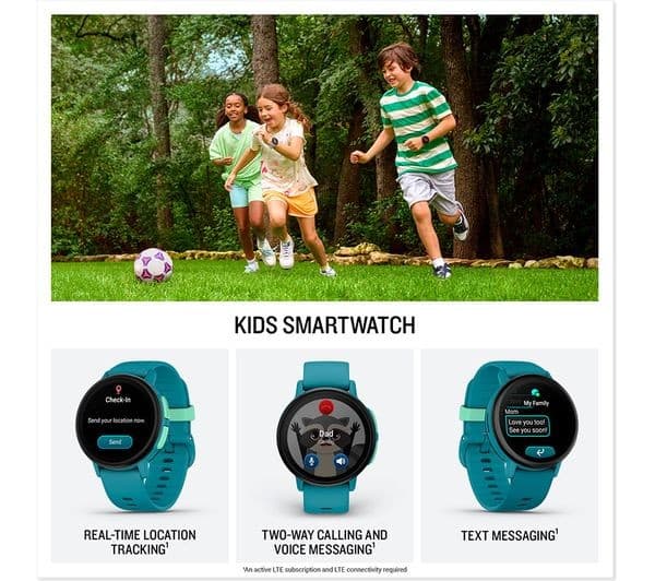 Garmin Bounce 2 43mm Kids Smart Watch GPS LTE Calling Messaging AMOLED 4GB 5 ATM - Turquoise - Image 2
