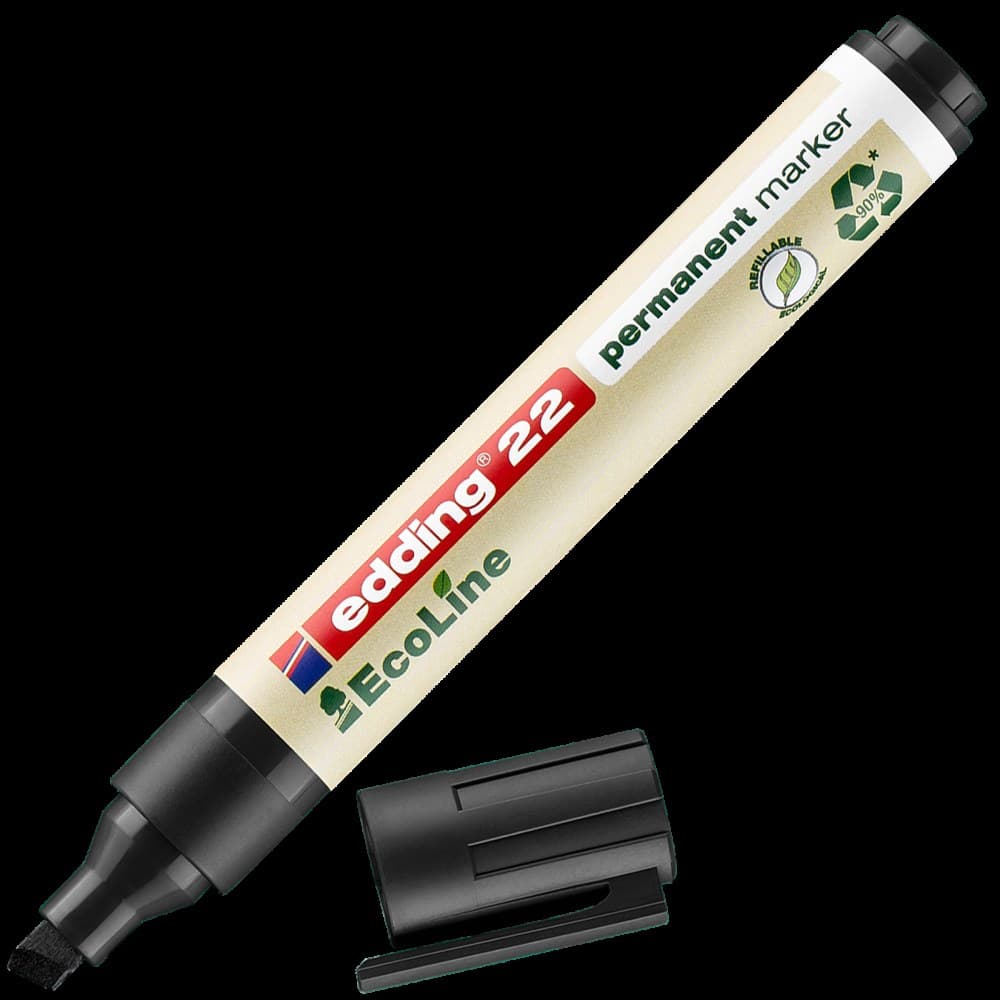 edding 22 EcoLine permanent marker black Box of 10 - Image 1