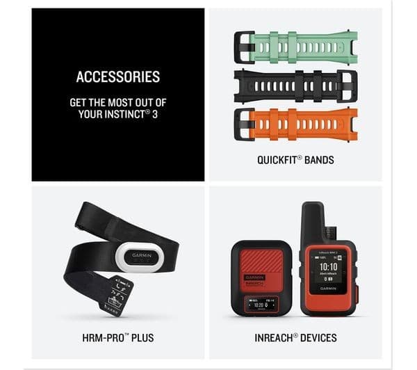 Garmin Instinct 3 AMOLED Smartwatch 50mm Black - Image 6
