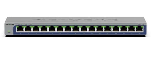 NETGEAR GS116 16-Port Unmanaged L2 Gigabit Ethernet (10/100/1000) Switch - Black