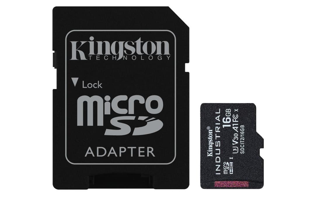 Kingston Technology 16GB microSDHC Industrial C10 A1 pSLC Card + SD Adapter - Image 1