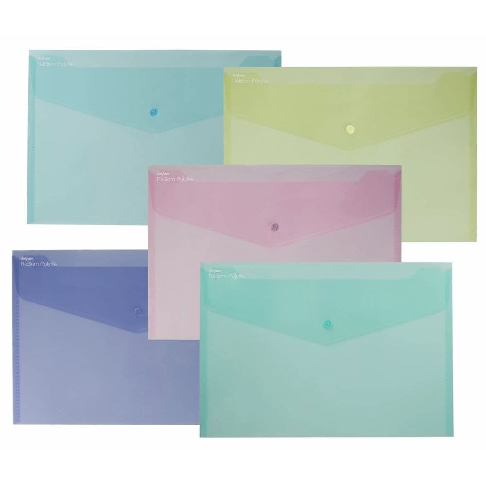 Snopake 15914 ReBorn Recycled Foolscap Polyfile Pack of 5