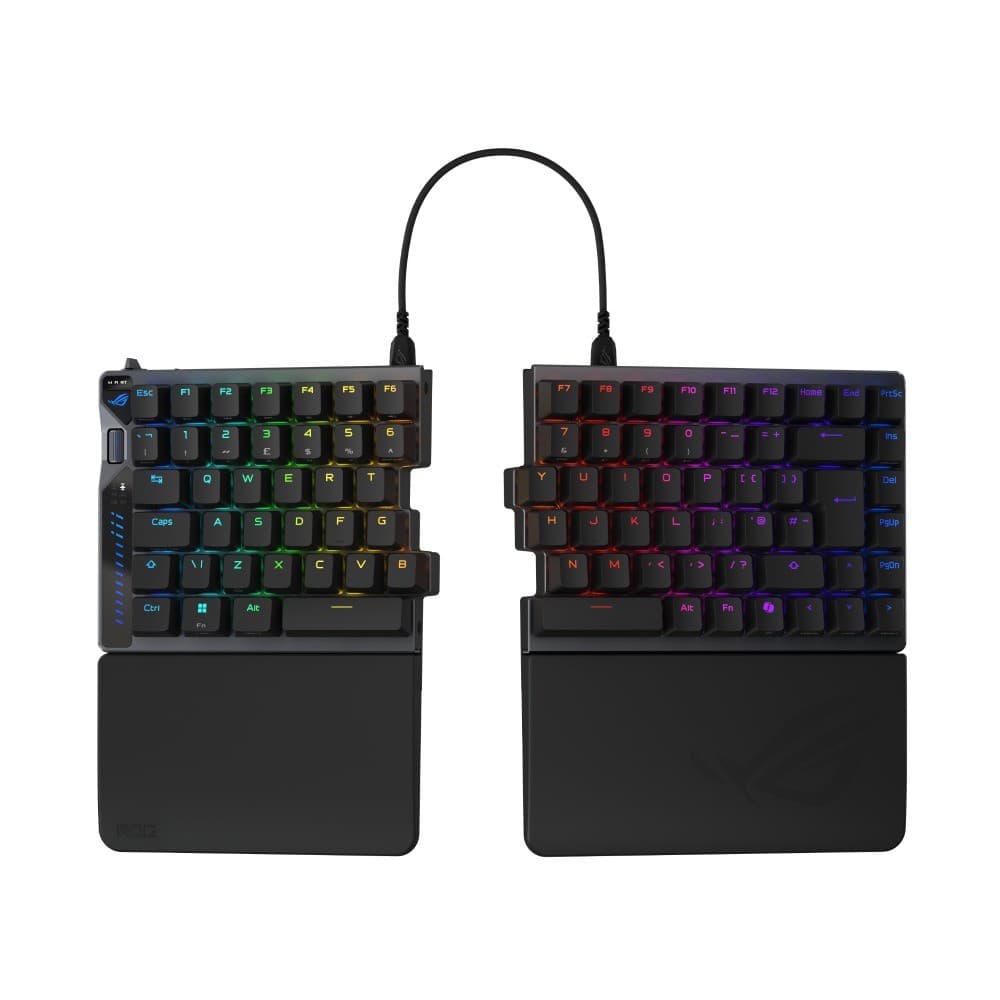 ASUS ROG Falcata 75% Split Wireless Gaming Keyboard with ROG HFX V2 Magnetic Switches - Black - Image 1