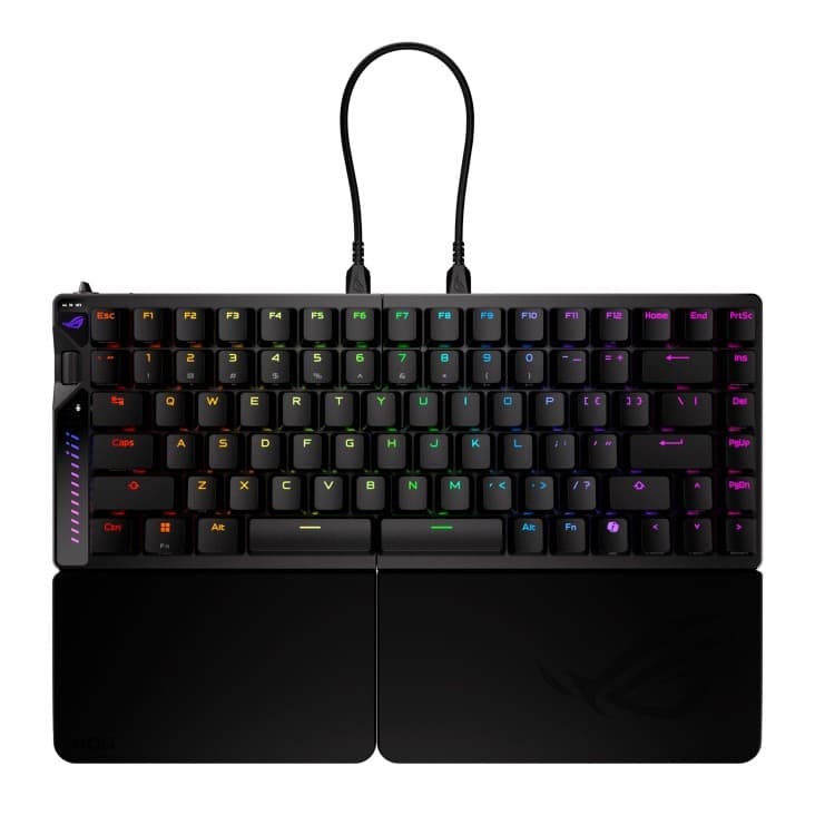 ASUS ROG Falcata 75% Split Wireless Gaming Keyboard with ROG HFX V2 Magnetic Switches - Black - Image 2