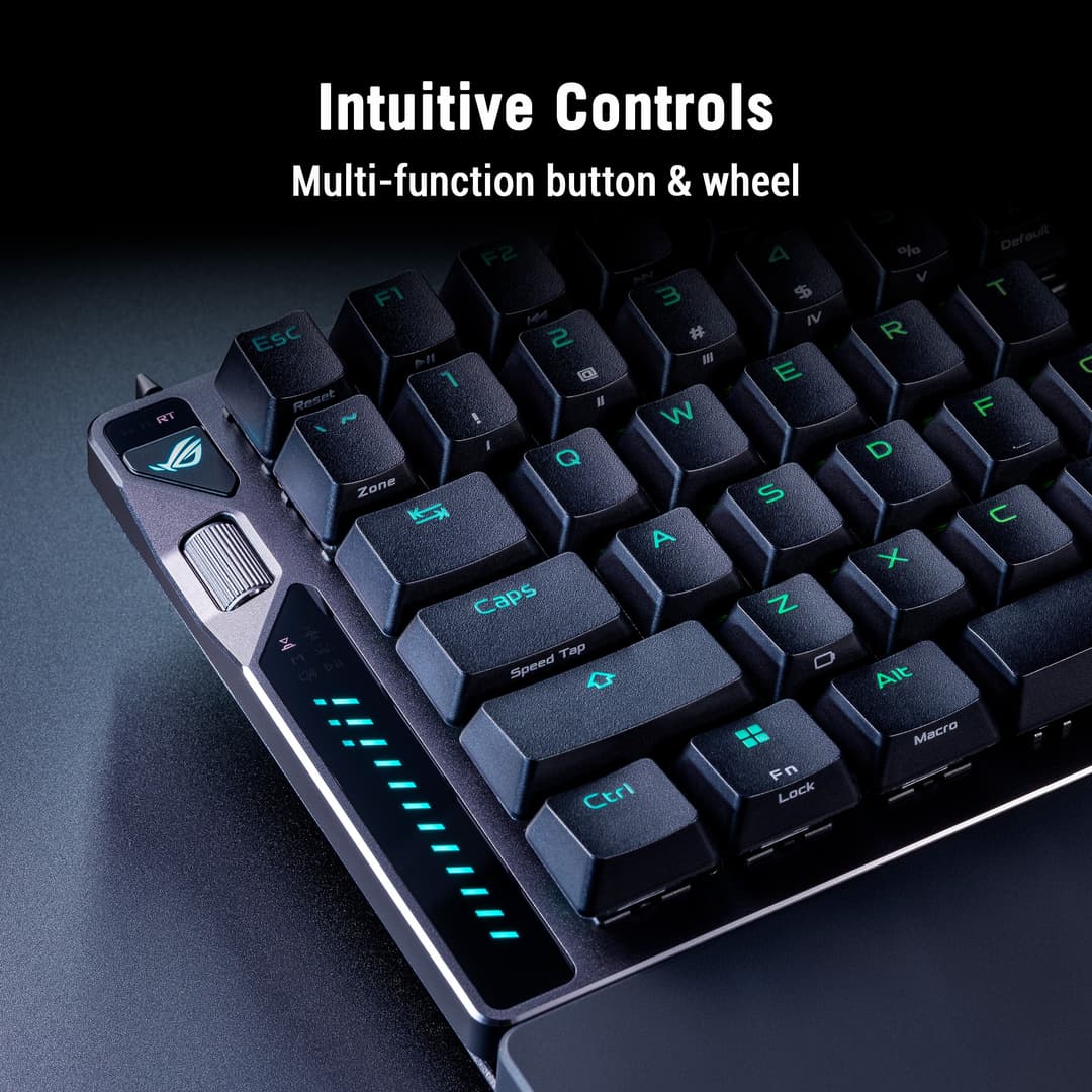 ASUS ROG Falcata 75% Split Wireless Gaming Keyboard with ROG HFX V2 Magnetic Switches - Black - Image 5
