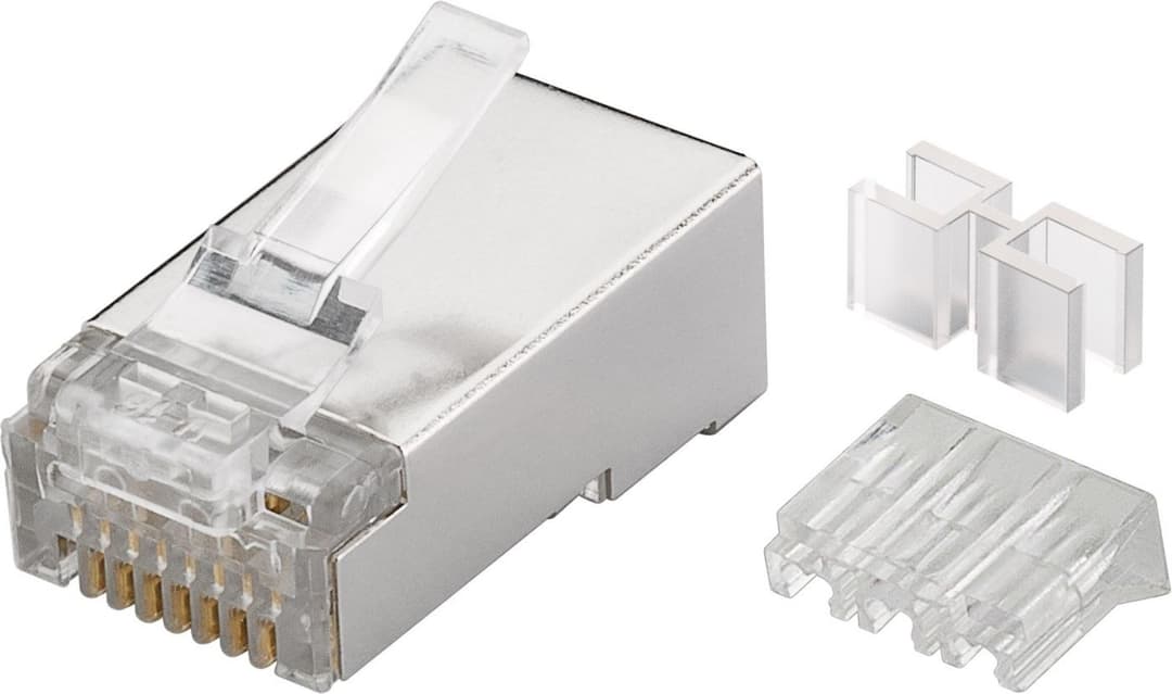 Microconnect CAT6 Shielded RJ45 8P8C Modular Plug with Insertion Aid - 50 Pack - Image 1