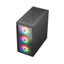 Vida Lucid Micro-ATX Tower ARGB Tempered Glass Gaming PC Case - Black thumbnail 3