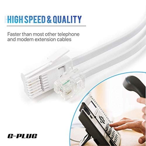 G-PLUG 10m Telephone Extension Cable, BT to RJ11 Phone Cable for Landline, White - Image 5
