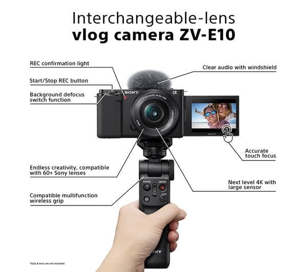 Sony ZV-E10 24.2MP APS-C Mirrorless Vlogging Camera - Body Only, Black - Image 4