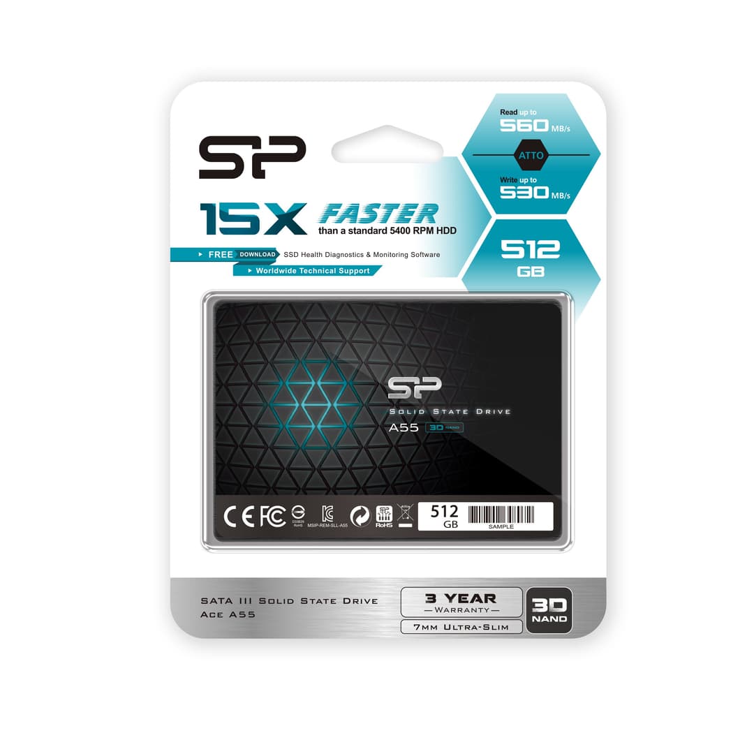Silicon Power Ace A55 2.5" 7mm SATA III 6Gb/s Internal SSD 512GB - Image 7