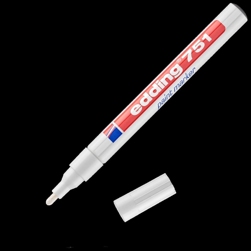 edding 751 Gloss Paint Marker Bullet Tip 1-2mm Box of 10 - White - Image 1