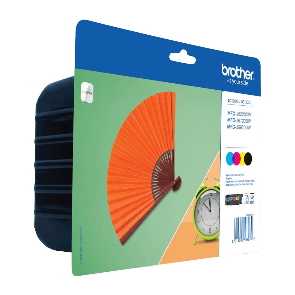 Brother LC129XLVALBP High Yield Ink Cartridge Value Pack - Black, Cyan, Magenta, Yellow (4 Pack)