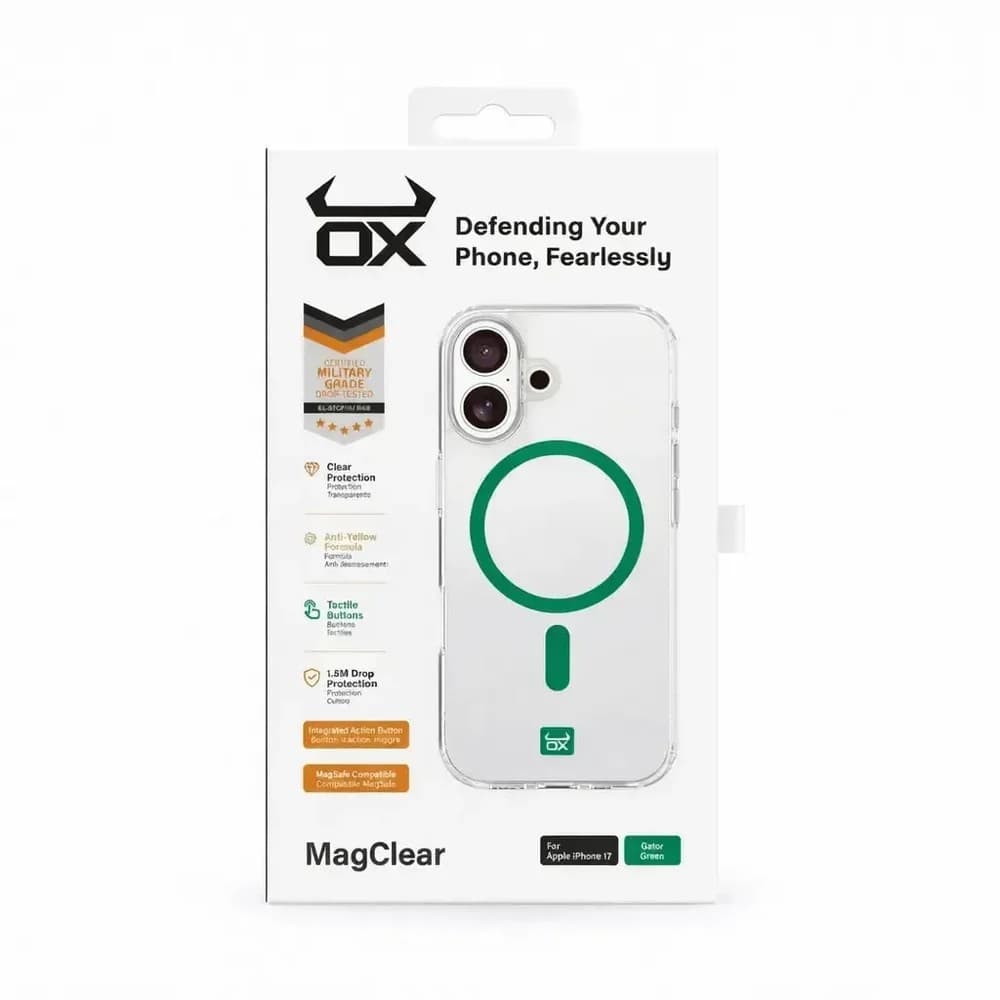 OX MagClear MagSafe Case for Apple iPhone 17 - Green