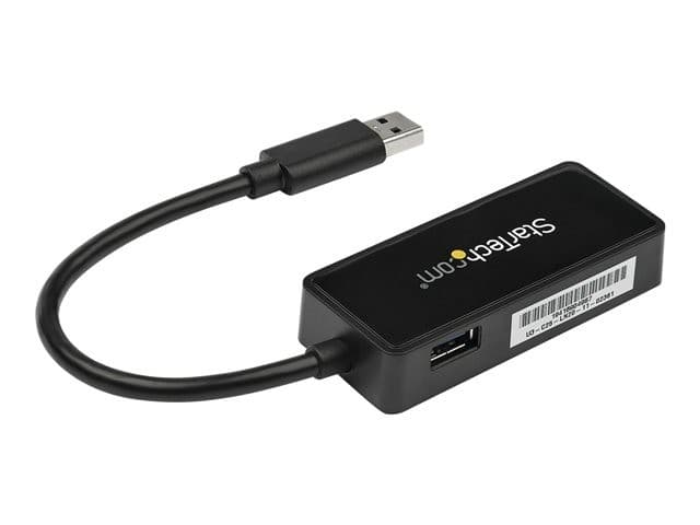 StarTech.com USB31000SPTB USB 3.0 to Gigabit Ethernet Network Adapter NIC with USB Pass-Through Port - Black - Image 1