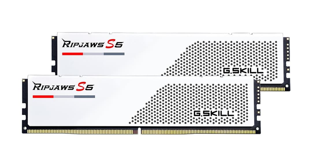 G.Skill Ripjaws S5 DDR5 5600MHz CL36 32GB (2 x 16GB) Memory Kit - White - Image 1