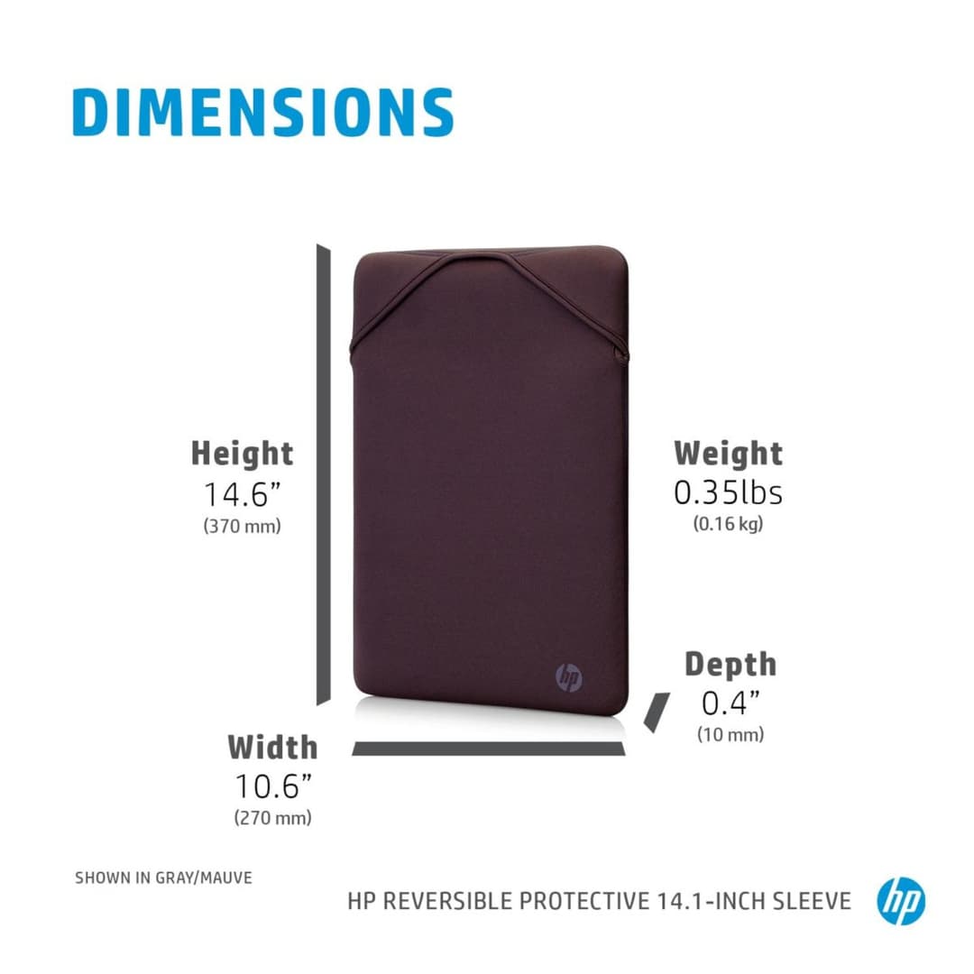 HP Reversible Protective Laptop Sleeve 14.1" - Black/Blue - Image 4