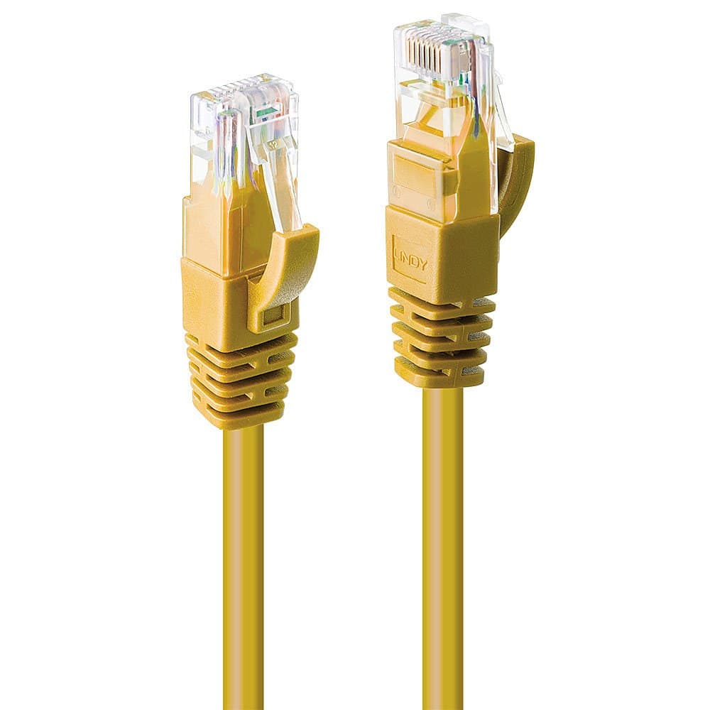 Lindy 0.3m Cat.6 U/UTP Ethernet Cable, Yellow