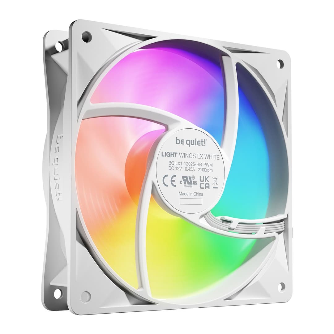 be quiet! Light Wings LX High Speed 120mm ARGB PWM Case Fan Triple Pack - White - Image 4