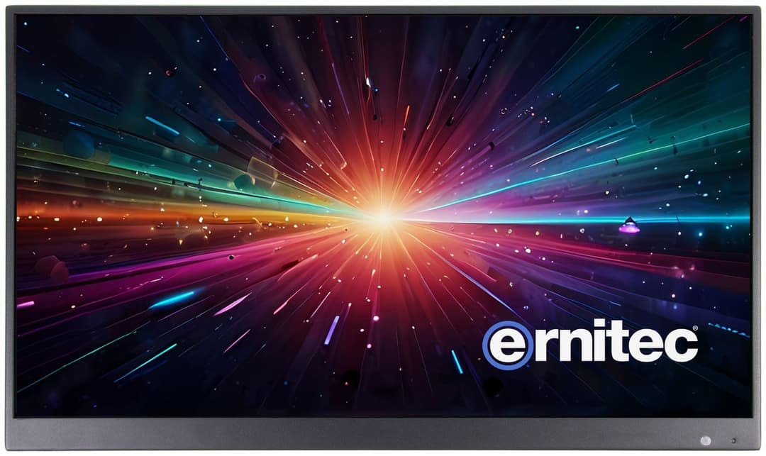 Ernitec 22" 24/7 Full HD Surveillance Monitor - 2x HDMI 2.0, VGA, RJ45 PoE In, Speakers (0070-24122-HDMIPOE) - Image 1