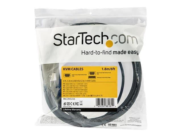 StarTech.com RKCONSUV10 VGA and USB KVM Console Cable for Rackmount Consoles 3m - Image 4