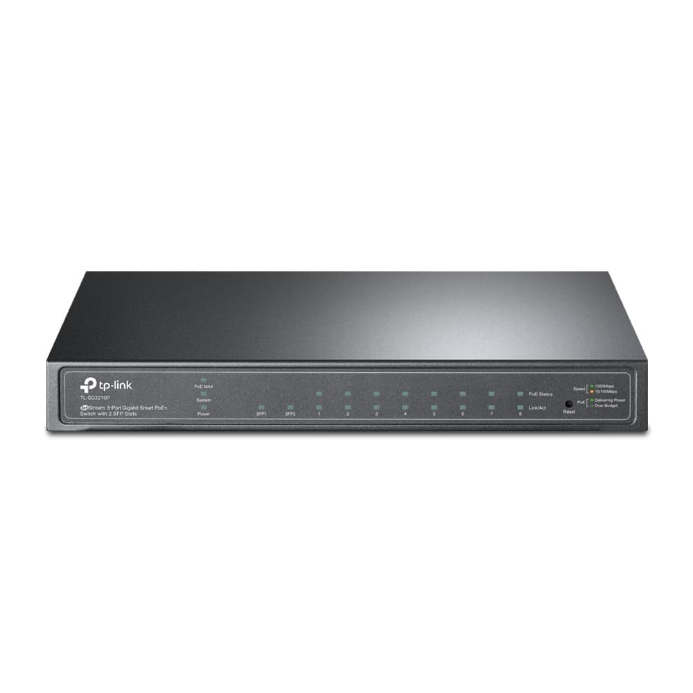 TP-LINK TL-SG2210P 20 Gbit/s Managed 8 x Gigabit Ethernet RJ45+SFP Ports Network Switch - Image 1