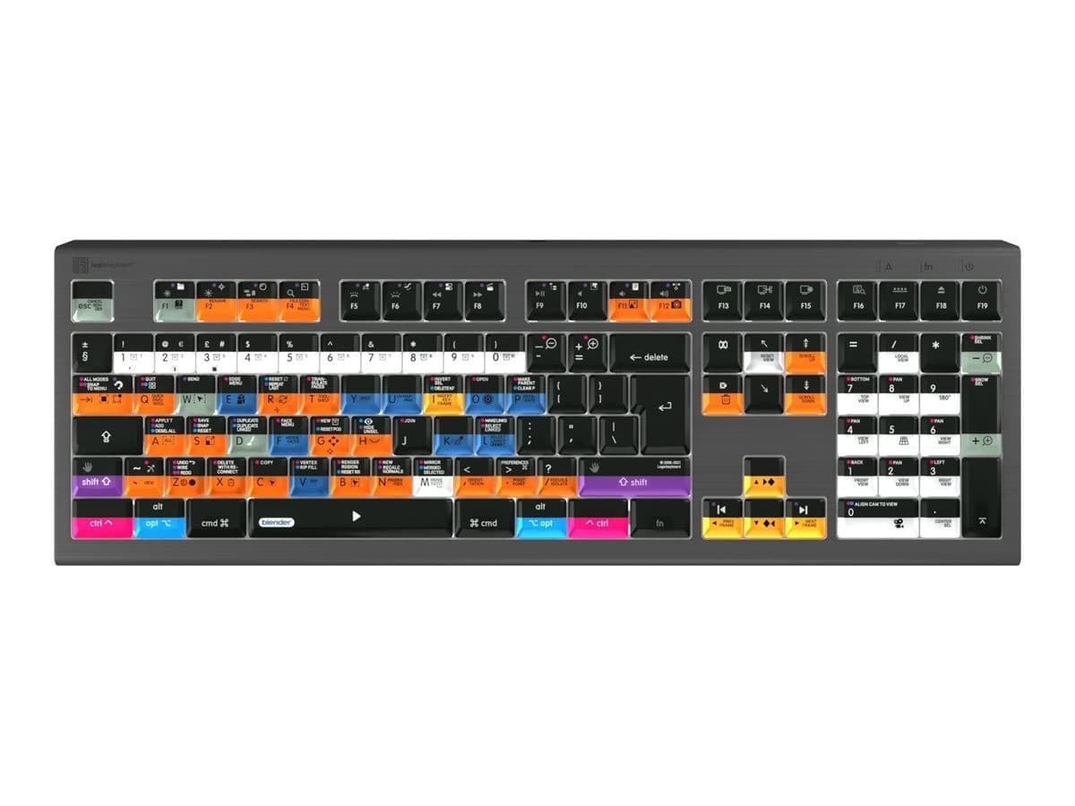 Logic Keyboards Blender 3D Astra 2 Backlit Keyboard UK - Mac - Graphite Grey