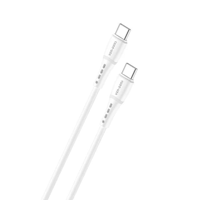 Ven-Dens 60W Silicone USB-C to USB-C Cable Durable & High-Performance VD-DCO05 - White