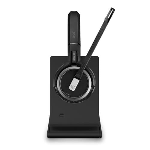 EPOS Impact 5000 Go MS Stereo – Professionelles DECT Wireless Stereo Headset mit Geräuschunterdrückungs-Mikrofon, Microsoft Teams Zertifiziert, 135 m Reichweite, Faltbare Ladestation & USB-A Dongle - Image 2