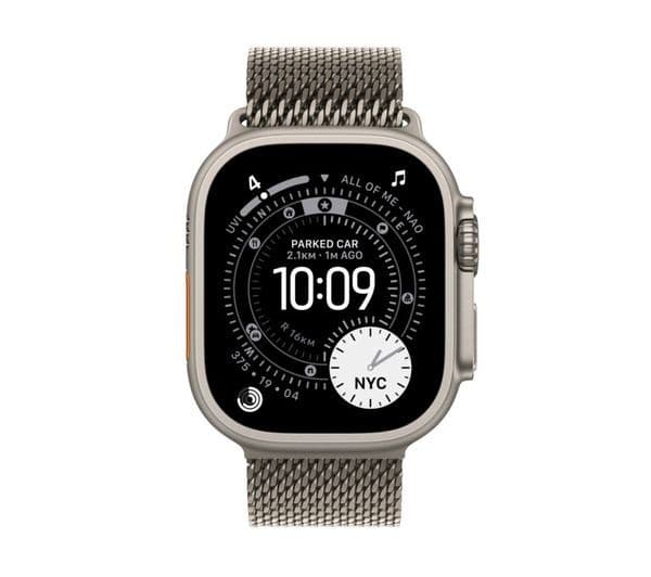 Apple Watch Ultra 3 GPS + Cellular 49mm Natural Titanium Case with Natural Titanium Milanese Loop - Large - Image 2