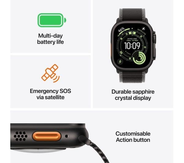 Apple Watch Ultra 3 GPS + Cellular 49mm Natural Titanium Case with Natural Titanium Milanese Loop - Large - Image 3