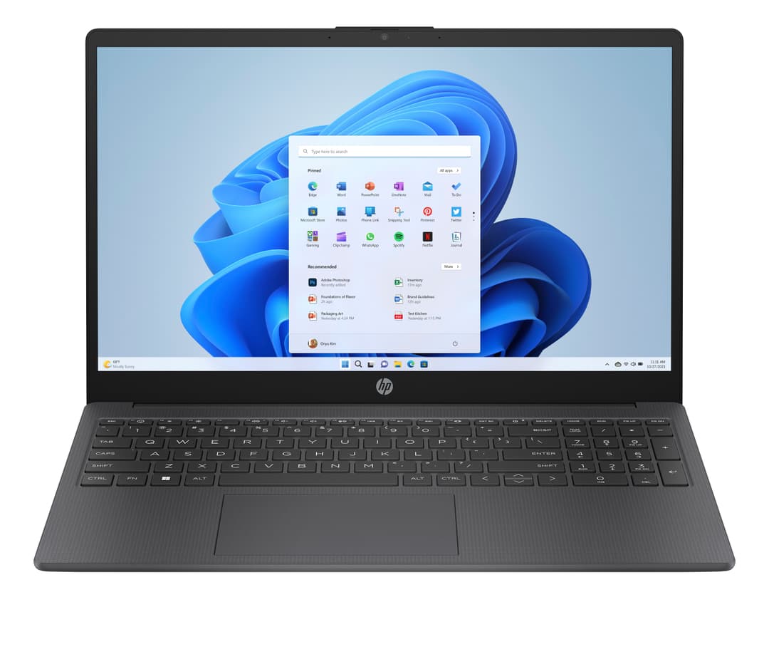HP 15-fd1504sax Intel Core 3 100U Laptop 39.6 cm (15.6") HD 8 GB DDR4-SDRAM 256 GB SSD Wi-Fi 6 (802.11ax) Windows 11 Home Black - Image 1