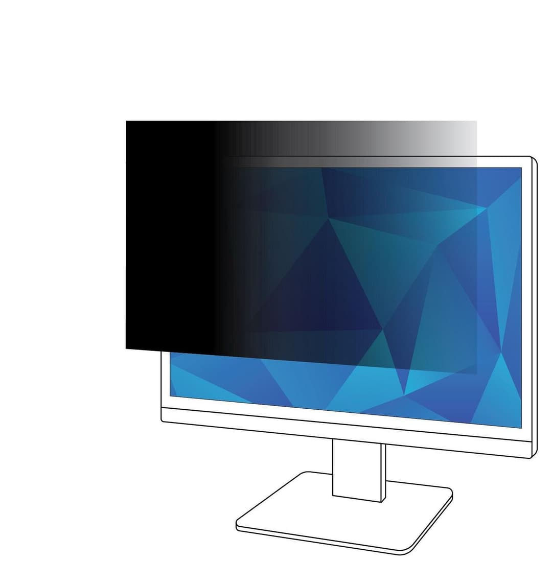 3M PF238W9B Privacy Filter for 23.8in Widescreen Monitor, 16:9, Black - Image 1