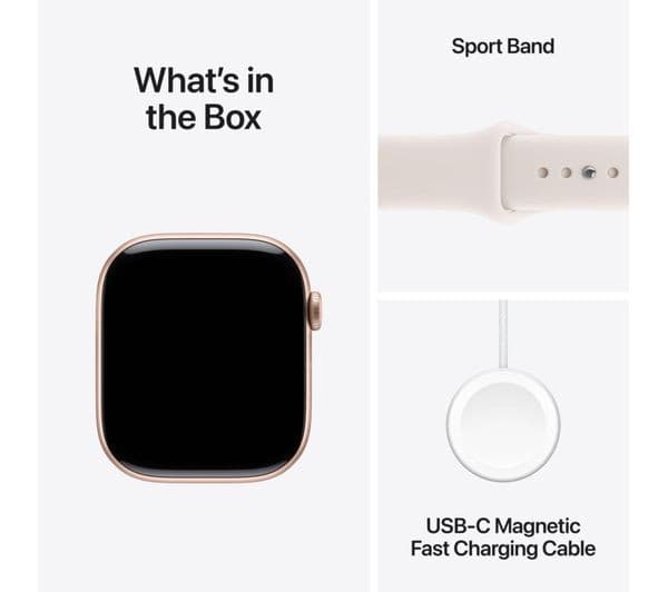 Apple Watch Series 11 GPS 46mm Rose Gold Aluminium Case with Light Blush Sport Band - M/L - Image 9