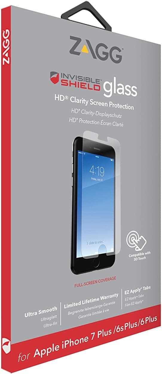 ZAGG InvisibleShield Glass HD – Tempered Screen Protector for iPhone 8 Plus / 7 Plus / 6s Plus / 6 Plus - Image 1