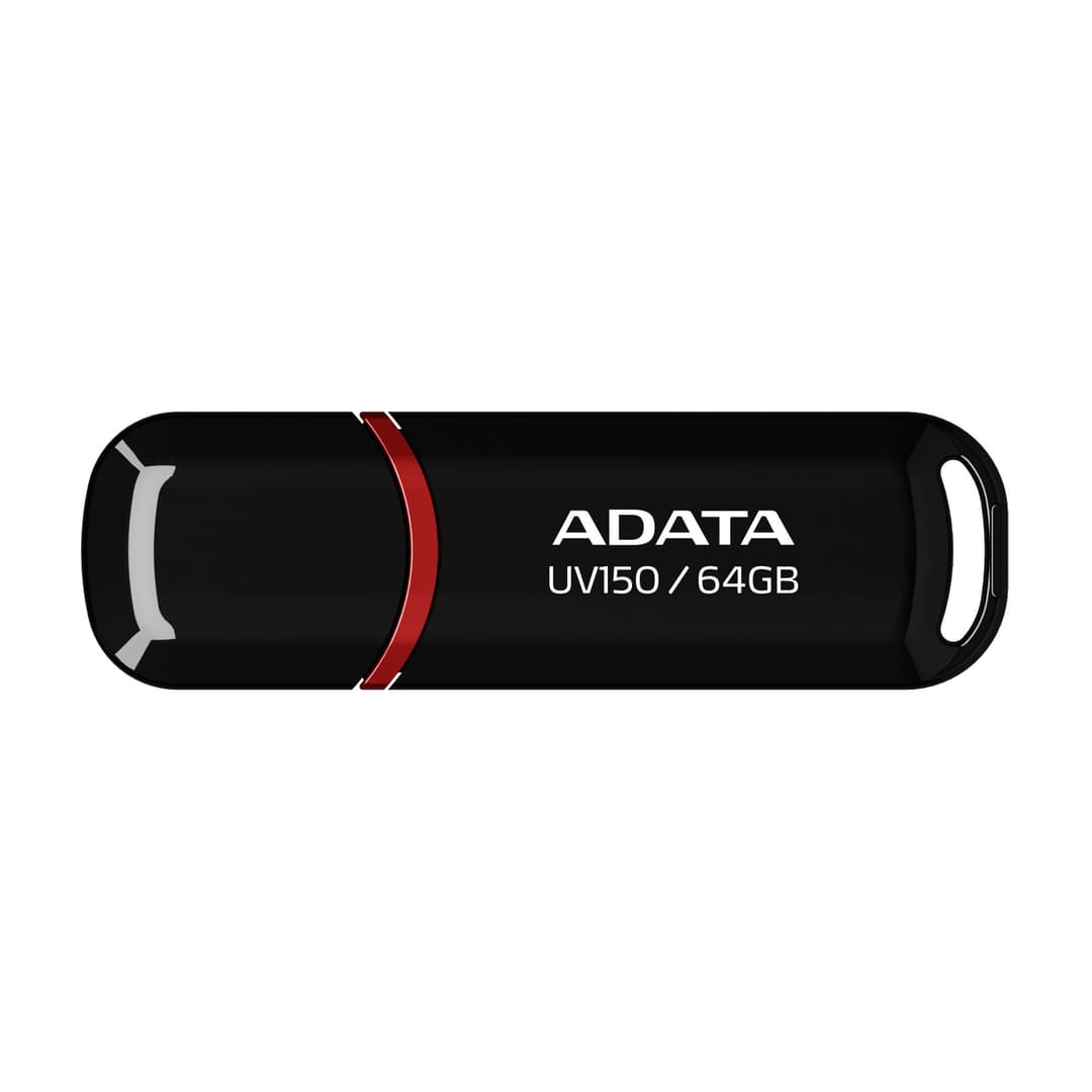 64GB AData UV150 USB3.2 Flash Drive - Black/Red - Image 1