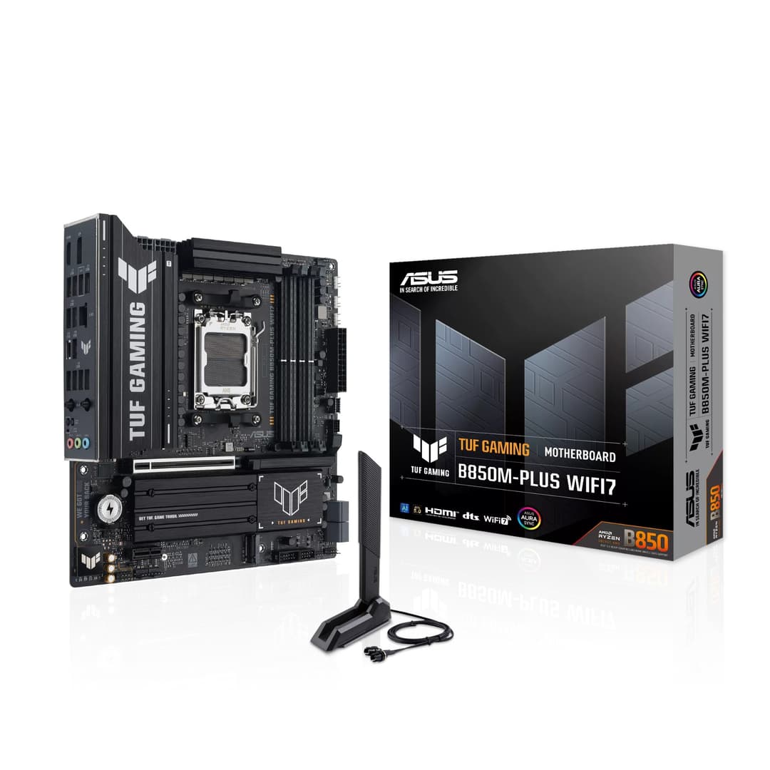 ASUS TUF GAMING B850M-PLUS WIFI7 B850 Socket AM5 Micro-ATX Motherboard - Black - Image 1