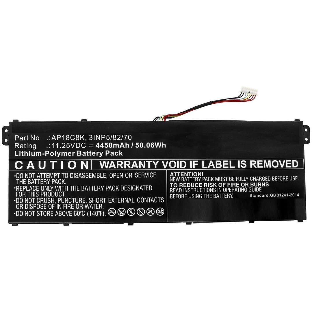 CoreParts MBXAC-BA0099 Replacement Laptop Battery for Acer Aspire 5 A514-52 and Chromebook 314, 11.25V 4450mAh 50.06Wh Li-Pol, Black - Image 1