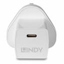 Lindy 20W USB Type C GaN Charger, UK Plug, White thumbnail 3
