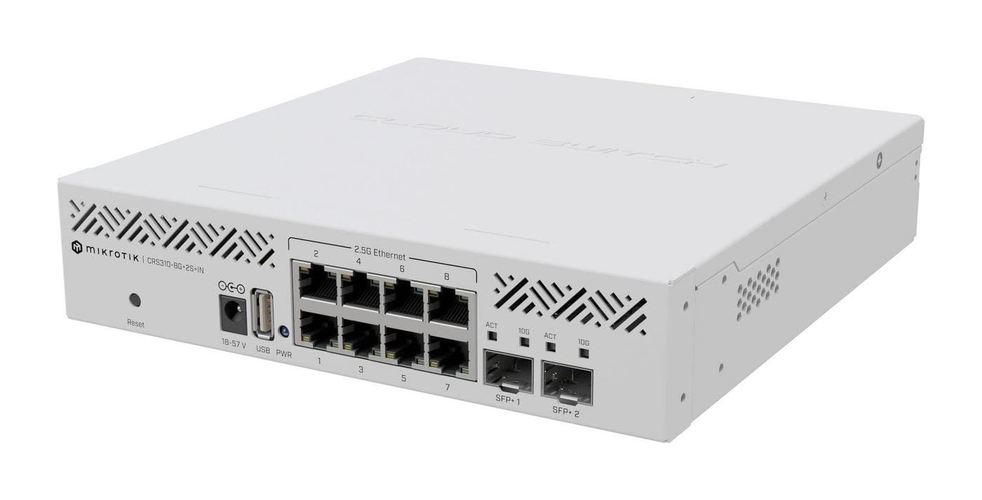 MikroTik CRS310-8G+2S+IN Cloud Router Switch - 8x 2.5G Ethernet, 2x SFP+
