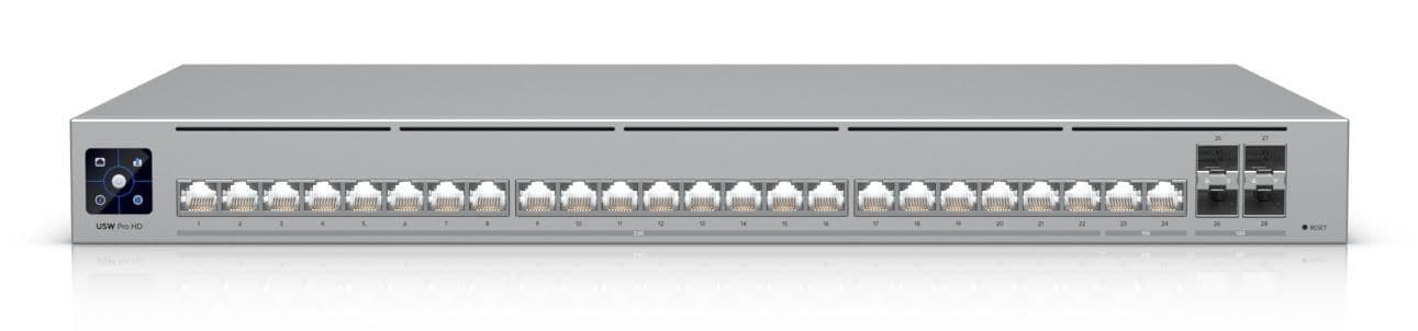 Ubiquiti UniFi Switch Pro HD 24 (USW-Pro-HD-24) Layer 3 Managed Switch, 2x 10GbE, 22x 2.5GbE, 4x 10G SFP+