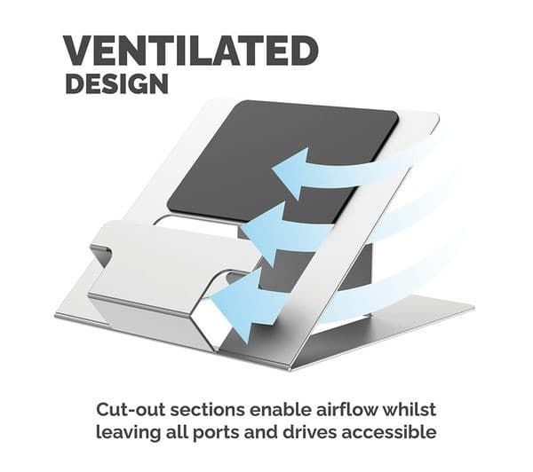 FELLOWES Hylyft Laptop Stand 5010501 - 6 Height Adjustments, Max Laptop Size 18 inch, Max Weight 4kg - Silver - Image 6