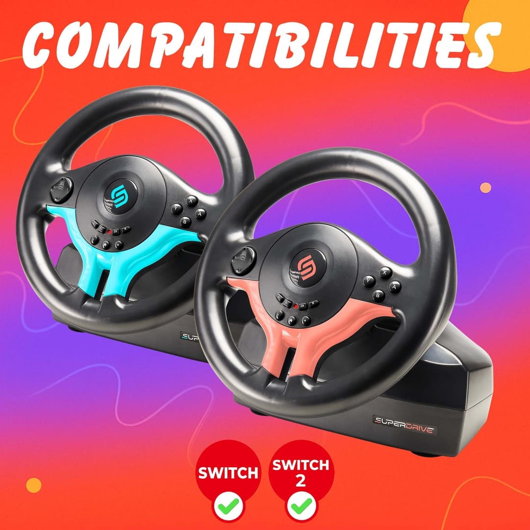 Subsonic Superdrive SV250-S Steering Wheel for Switch 2 & Switch Blue - Image 2